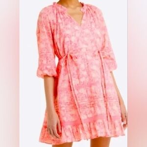 Draper James Pink Paisley Kelli baby doll Dress Size Small